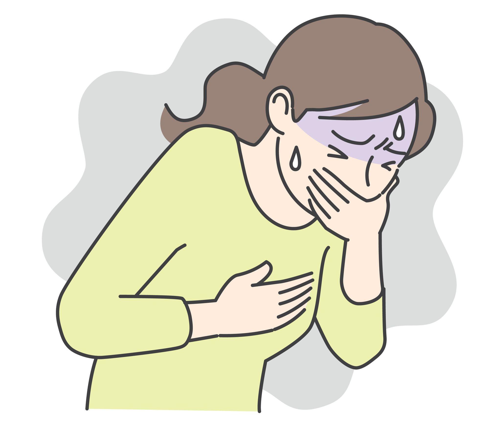 吐き気をもよおす女性 イラスト